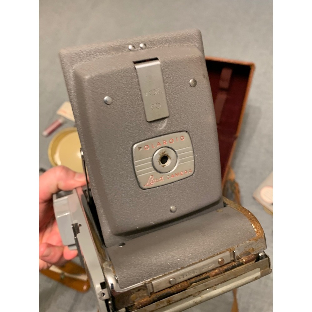 Vintage Polaroid Land Camera Model 95 1948 Gray Folding Bellows Camera Case - Picture 4 of 14